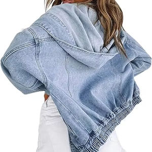 Veste en jean surdimensionnée pour femme-Vêtements d'extérieur confortables et élégants - Product Image 1