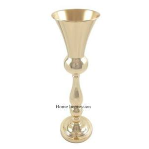 Admirable Designer dernier modèle arrivée vente chaude couleur argent finition aluminium coulé brillant poli trompette Vase approvisionnement - Product Image 4