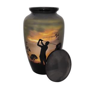 Urnas de Entierro de Cremación Encantador Golfista Diseño de Golf Tamaño Grande 26 cms de alto con Bolsa de Terciopelo - Product Image 6