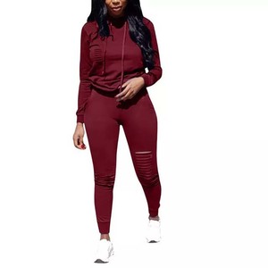 Conjuntos Deportivos de Invierno 2023 de Alta Calidad, Slim Fit, de Algodón y Felpa, con Logotipo Personalizado Bordado e Impreso, para Mujer - Product Image 2