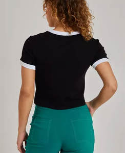 T-shirt en polyester pour femme avec fermeture éclair, motif personnalisé, été, haute qualité, streetwear, respirant, séchage rapide - Product Image 2