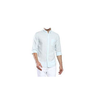 ผ้าคอตตอนสไตล์ซาฟารีสำหรับผู้ชายดีไซน์เนอร์ผ้าคอตตอนแบบพอดีตัวมีกระดุมคอเสื้อพับลงระบายอากาศเป็นมิตรกับสิ่งแวดล้อมสำหรับวันหยุดพักผ่อน - Product Image 1