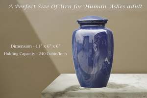 Adult Cremation Urns for Male/Female Funeral Urn for Human Ashes Decorative Urns for Ashes <b>Large</b> <b>Keepsake</b> <b>Box</b> (Butterfly Blue) - Product Image 2