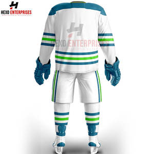 Uniformes de hockey sobre hielo con logotipo personalizado de alta calidad de LICRA/algodón, conjuntos de uniformes de hockey sobre hielo, ropa informal deportiva con nombre de equipo personalizado - Product Image 4