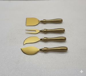Ensemble d'outils de luxe pour fête, couteaux à fromage et cuillères, en acier inoxydable écologique avec manche en résine, lavable au lave-vaisselle, léger, pour la cuisine - Product Image 5