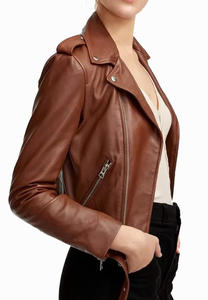 Ropa clásica para mujer 2025 Lady New Fashion Motorcycles Cafe Racer Chaqueta de cuero genuino para mujer - Product Image 2