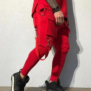 Men's New Spring And Fall Fashion Pants Hip hop Large Pocket Casual Slim-fit <b>Sweatpants</b> Men's Small Feet Cargo Pants - Product Image 2