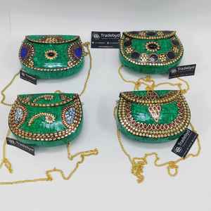 Glamorous Metal Evening <b>Clutch</b> with <b>Pearl</b> Chains Straps Decor for Bridesmaids Fashion Wedding Purse for Night Events Tradebyd - Product Image 5