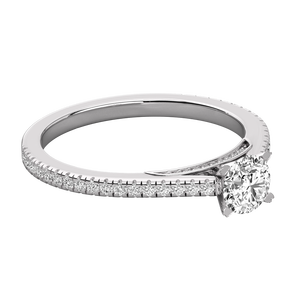 Bague de fiançailles en or 14 carats avec diamant solitaire cultivé en laboratoire pour femmes - Product Image 4