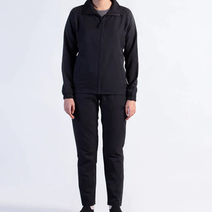 Survêtement de haute qualité en coton mélangé pour femmes, coupe ajustée, personnalisé, OEM, vente en gros de vêtements de sport, tenue de jogging pour l'entraînement, yoga - Product Image 1