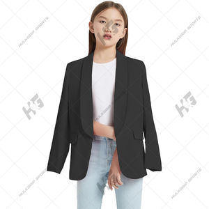 Elegante de lana de tejido sólido con cuello en V de un solo botón de manga larga Blazer chaqueta de oficina de negocios - Product Image 4