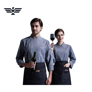 Conjunto de Uniforme de Chef Moderno de Algodón con Delantal de Manga Larga con Cierre de Broches, Ropa de Cocina Premium para Restaurantes y Hostelería (Unisex) - Product Image 4