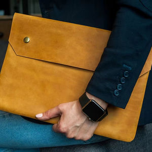 Housse de protection en cuir Gram personnalisé bronzé véritable pochette pour ordinateur portable pour LLS-0091B professionnel - Product Image 1