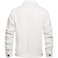 Dernière conception de veste en jean d'hiver pour homme, col blanc, manches longues, légère, écologique, logo sur le devant, service OEM