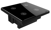 Interruptor de Pared Inteligente TUYA WiFi de 4 Luces, Vidrio Templado, Control por Voz con Google Alexa, Certificado CE, Negro, Automatización del Hogar, Iluminación, 80m