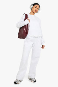 Venta al por mayor personalizado 100% algodón polar mujer sudadera cuello redondo de gran tamaño costura detalle impreso invierno pulóver logotipo frontal - Product Image 6