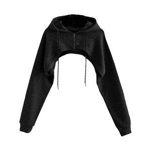 Solid Color Winter Wear Women Crop Cut Hoodies Factory Direct Sale Breathable Breathable Anti-pilling Crop Cut Hoodies For Women - Product Image 1