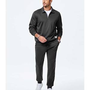 Mens Quarter Zip Pullover Chándal Protección solar Trajes de 2 piezas Conjunto atlético de manga larga - Product Image 4