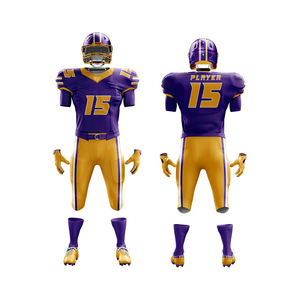 Uniforme de football américain haute performance pour adultes, respirant, manches courtes, design personnalisé, broderie entièrement personnalisée, vente en gros - Product Image 4