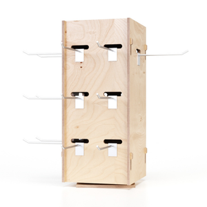 Girevole piano tavolo espositore con quattro lati e ruote in legno personalizzabile per piccoli oggetti nei negozi al dettaglio - Product Image 5