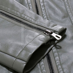 Chaqueta de invierno para hombre con diseño personalizado 2024 de cuero grueso con cierre de cremallera y tinte liso a la venta. - Product Image 5