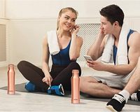 Bouteille d'eau en cuivre MILTON 920 ml (34 oz) anti-fuite, sans BPA, réutilisable, à paroi simple, écologique, avec couvercle à paille, unisexe