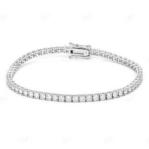 Testeur de diamants de haute qualité Hip Hop en argent sterling 925 3mm 8 pouces Bracelet de chaîne de tennis en moissanite - Product Image 1