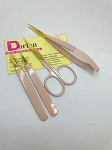 Pinzas para cejas recubiertas de Color desnudo de alta calidad con puntas chapadas en oro Pinzas de maquillaje para cejas sostenibles La mejor tijera de primavera para cejas - Product Image 2