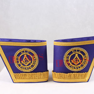 Haute qualité maçonnique artisanat provincial manchettes gantelets personnalisé à la main broderie maçonnique Regalia manchettes - Product Image 5