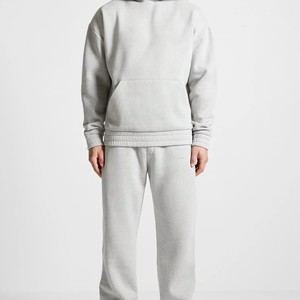 Alta calidad 500 Gsm Fleece Streetwear chándal de gran tamaño pierna recta Joggers hombres chándal conjunto - Product Image 2