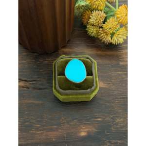 Anillo Navajo Hecho a Mano con Turquesa Kingman y Plata de Ley, Joyería Cultural Coleccionable, Talla 6 - Product Image 2
