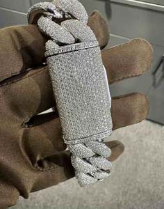 VVS Moissanite Bracelet en argent sterling 925 22MM 8 pouces plaqué or blanc - Product Image 3