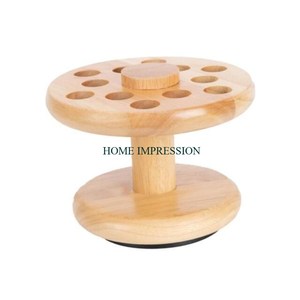 Estante de almacenamiento de vidrio de madera de 24 ranuras de calidad superior más vendido con acabado de madera de mango mejor para montaje en encimera de cocina - Product Image 4