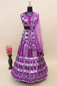 NEW DESIGN MULTI COLOR <b>LENGHA</b> CHOLI FULLY SEQUENCE WORK LAHENGHA <b>LENGHA</b> CHOLI WITH WORKED BLOUSE WEDDING CLOTHING ANARKALI - Product Image 4