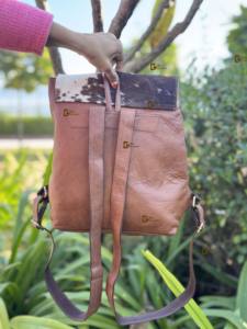 Cowhide Fur Leather Classic Hot Sale <b>Backpacks</b> Leather <b>Backpack</b> Handmade <b>Backpacks</b> Unisex Multi Uses <b>Stylish</b> - Product Image 4