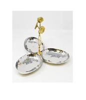 Feuille de raisin coulée en aluminium sur mesure plateau à 3 niveaux support pour gâteau dessert fruits plateau de service de fête au prix de gros