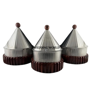 Mother Of Pearl <b>Set</b> Of Three Hotpot With Hammered Lid High Quality handmade Designer Luxury New Casserole - Product Image 3