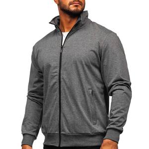 Sudadera ajustada lisa con logotipo personalizado, jersey con gráfico de letras y manga raglán, sudadera con cremallera completa - Product Image 1