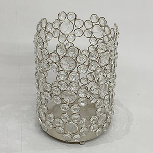 Bougeoir en fil galvanisé Offre Spéciale perles de cristal finies en or support de lumière en T de forme carrée pour mariage et décorations pour la maison - Product Image 3