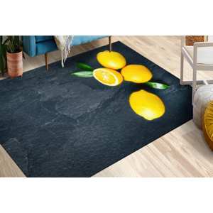 Tapis de cuisine à motif citron : Tapis d'appoint intérieur tendance, tapis doux non tissé - Product Image 2