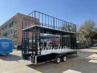 Remorque de nourriture d'affichage de camion de scène électrique à levage automatique d'approvisionnement d'usine de 20 pieds 40 pieds avec double étage