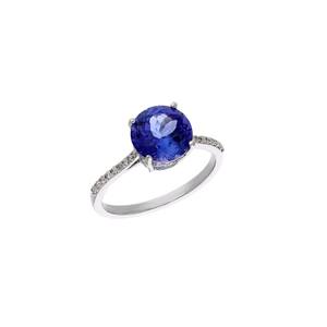 Natural Round Cut Tanzanite <b>Ring</b> Blue Gemstone Zircon Promise <b>Ring</b> 925 Sterling Silver <b>Statement</b> Engagement <b>Ring</b> <b>For</b> <b>Women</b> - Product Image 3