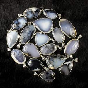 จี้อัญมณีธรรมชาติ Dendrite Agate เครื่องประดับจี้เสน่ห์เครื่องประดับสร้อยคอจี้ขายส่งแบบฝา - Product Image 4