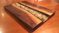 Plateau de service personnalisé en bois de noyer avec poignée robuste, grande taille, style américain, compatible lave-vaisselle, pour cuisine, bureau, rangement d'épices, vaisselle