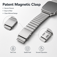 Tali Jam Tangan Titanium Grade 2 Kustom dengan Kancing Magnetik 49mm, Kompatibel dengan Apple Watch Ultra, Pabrik OEM ODM