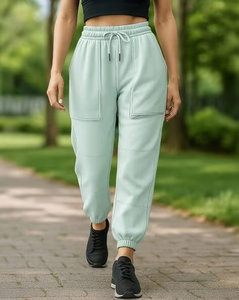 Pantalons de survêtement pour femmes en gros, taille élastique, pantalons de sport personnalisés, pantalons de survêtement pour femmes avec cordon de serrage - Product Image 1