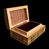 Organisateur de bijoux élégant, fait main, moderne, luxueux, en bois, avec incrustation de nacre, motif floral gravé, personnalisable