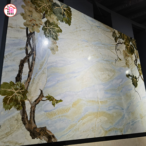Diseño de interiores personalizado, pared de mármol, patrón de uva botánico, mármol de chorro de agua para pared y suelo, mármol personalizado - Product Image 1