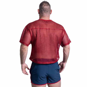 Vêtements de sport vintage maille personnalisée surdimensionnée Boxy T-shirt recadrée été dernière conception hommes recadrée maille Boxy Football Jersey - Product Image 5