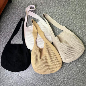 2024新品牌设计钩针手提包时尚女式红色旅行购物袋女式针织手提袋 - Product Image 5